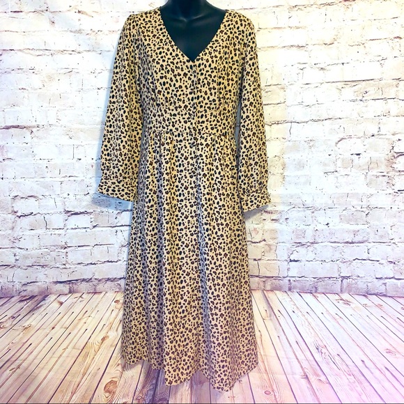 J Crew Leopard Print Button Down A-Line Dress - Picture 1 of 9